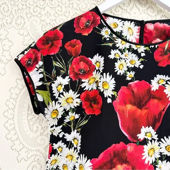 Dolce & Gabbana Daisy and Poppy Print Top